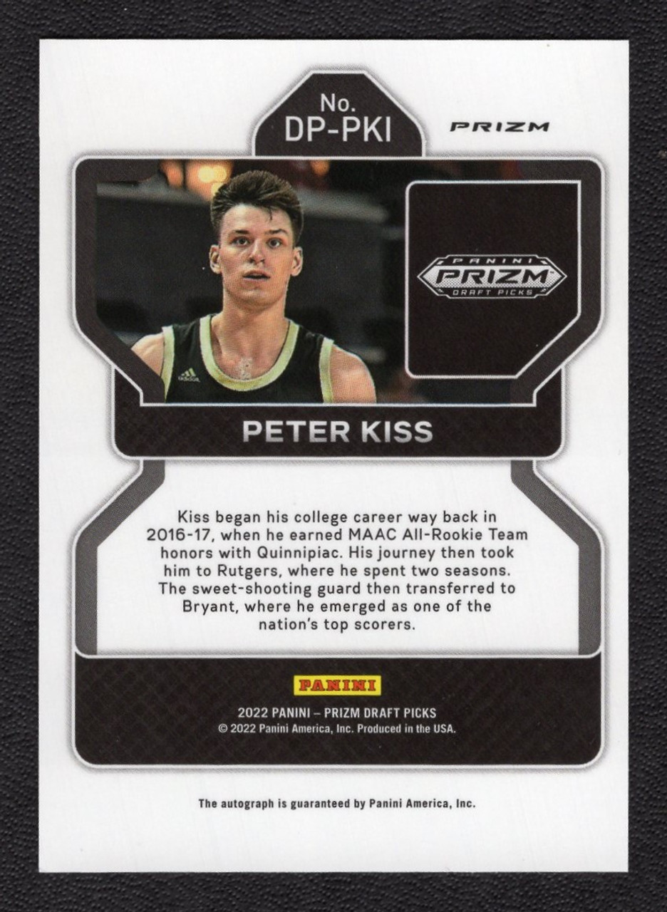 2022 Panini Prizm Draft Picks #DP-PKI Peter Kiss Green Prizm Autograph