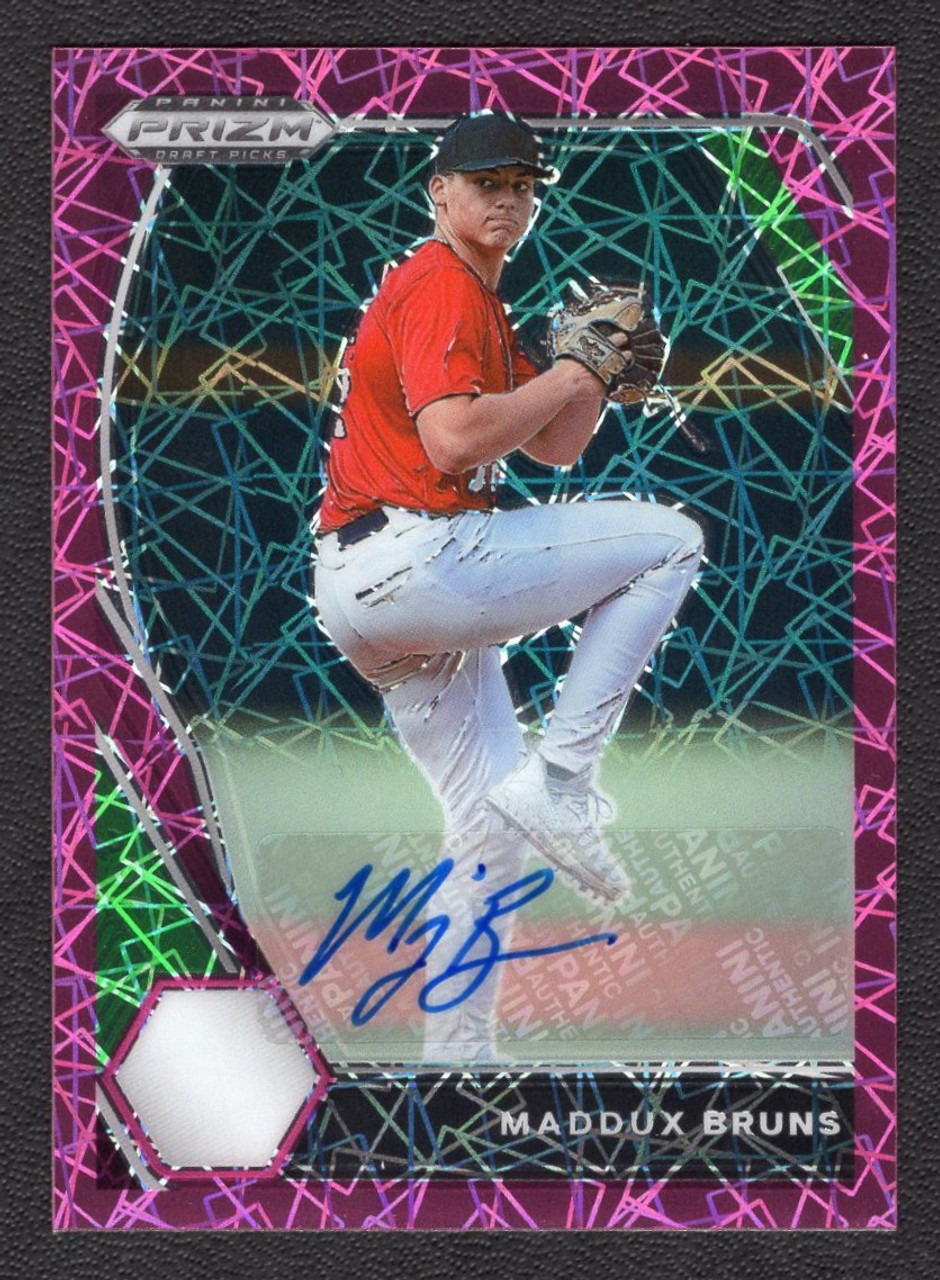 2021 Panini Prizm Draft Picks #PDP29 Maddux Bruns Pink Velocity Prizm Autograph