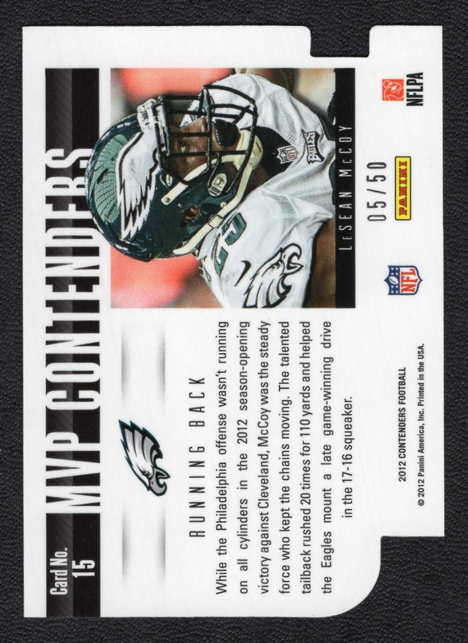 2012 Panini Contenders #15 LeSean McCoy MVP Contenders Die Cut 05/50