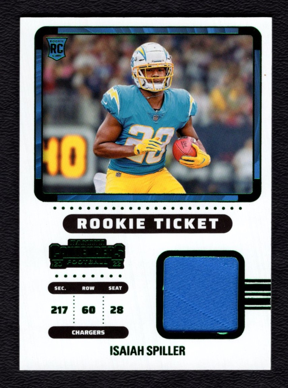 2022 Panini Contenders #RTS-ISP Isaiah Spiller Rookie Ticket Jersey Relic