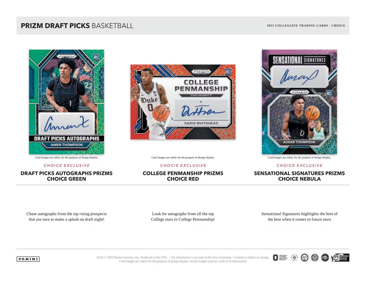 2023 Panini Prizm Draft Picks Basketball Choice Box