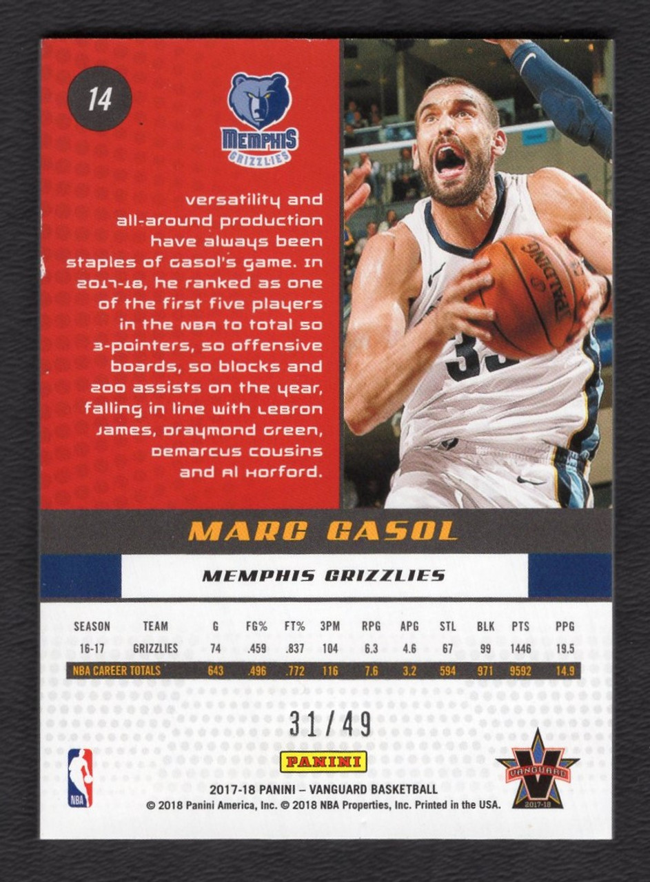 2017/18 Panini Vanguard #14 Marc Gasol 31/49