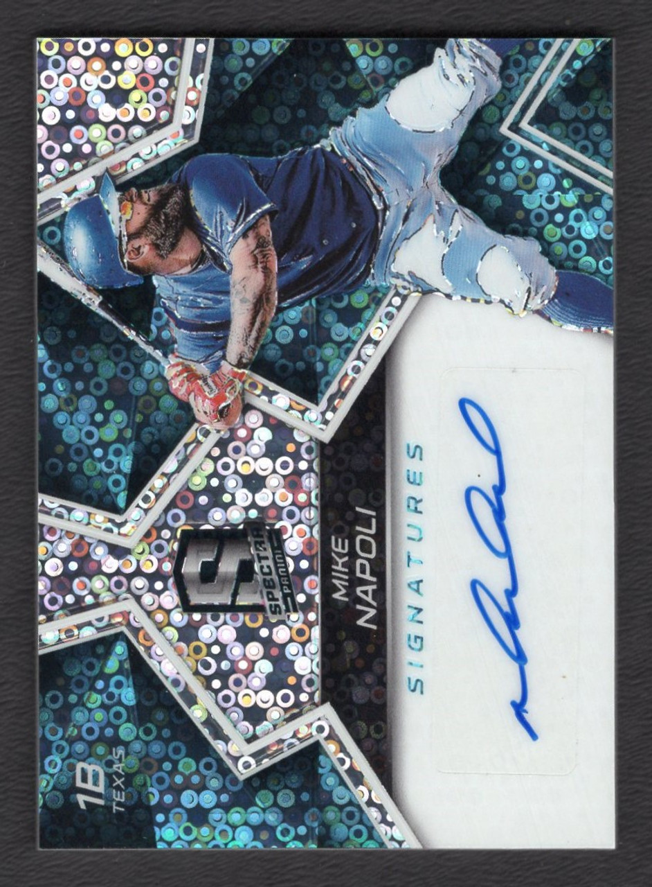 2017 Panini Chronicles #SS-MN Mike Napoli Spectra Signatures Neon Blue Prizm Autograph 29/35