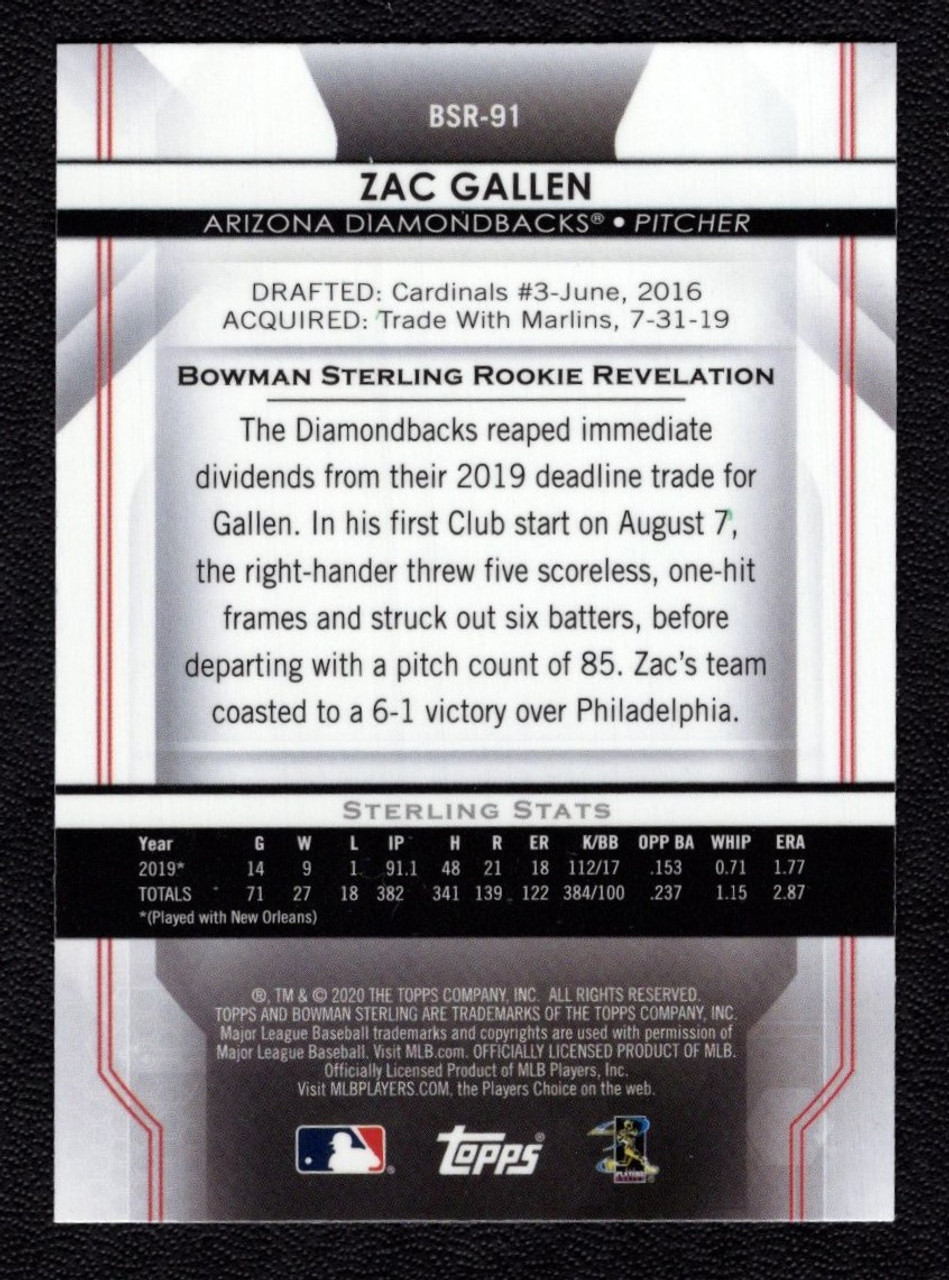 2020 Bowman Sterling #BSR-91 Zac Gallen Rookie/RC