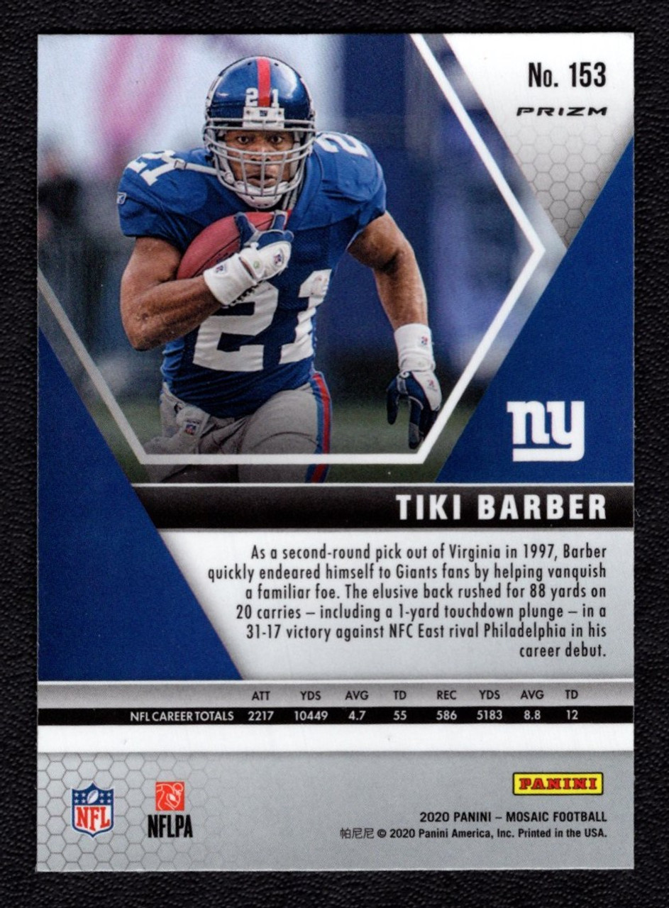 2020 Panini Mosaic #153 Tiki Barber Silver Prizm