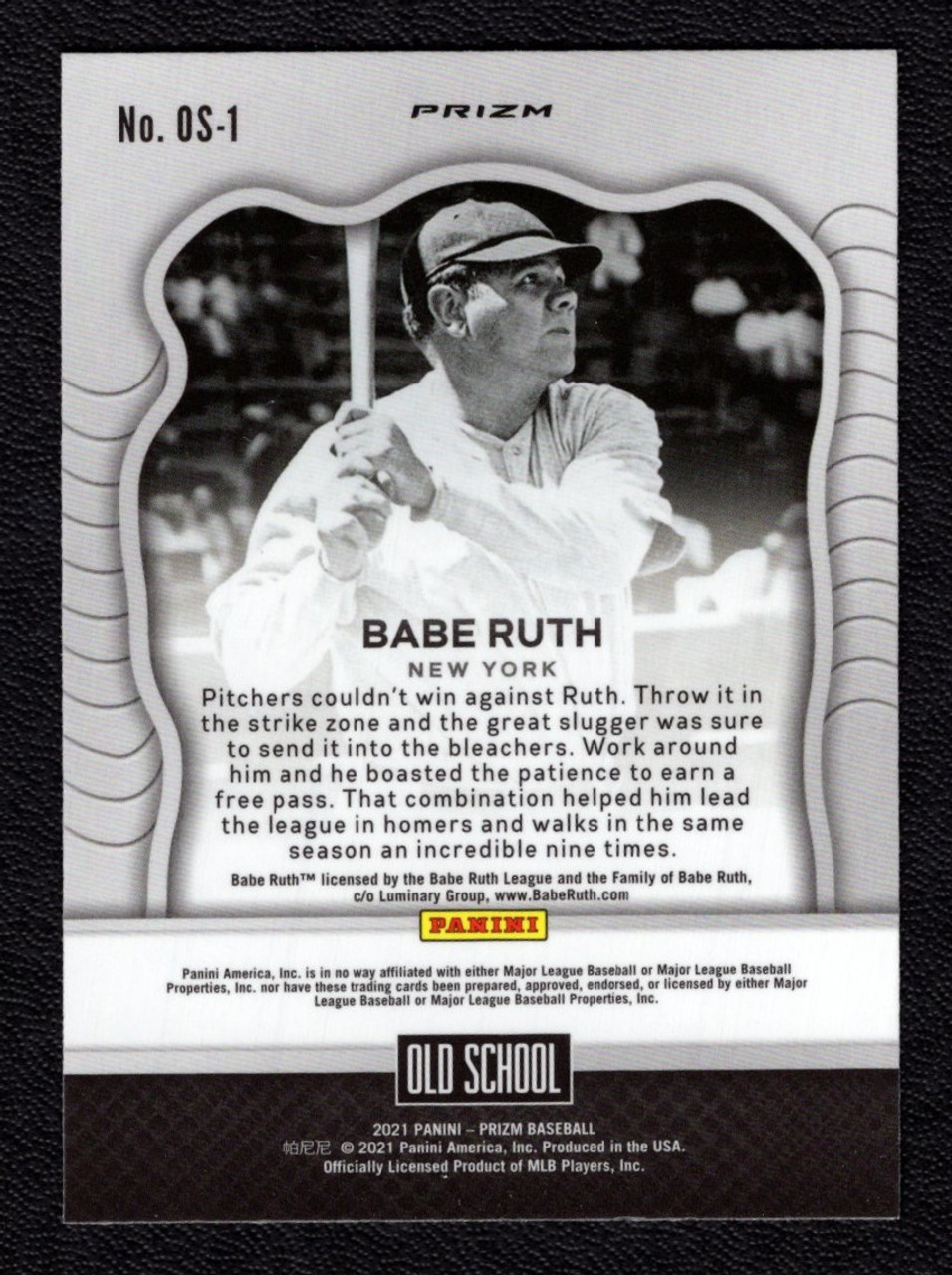 2021 Panini Prizm #OS-1 Babe Ruth Old School Red / White / Blue Prizm