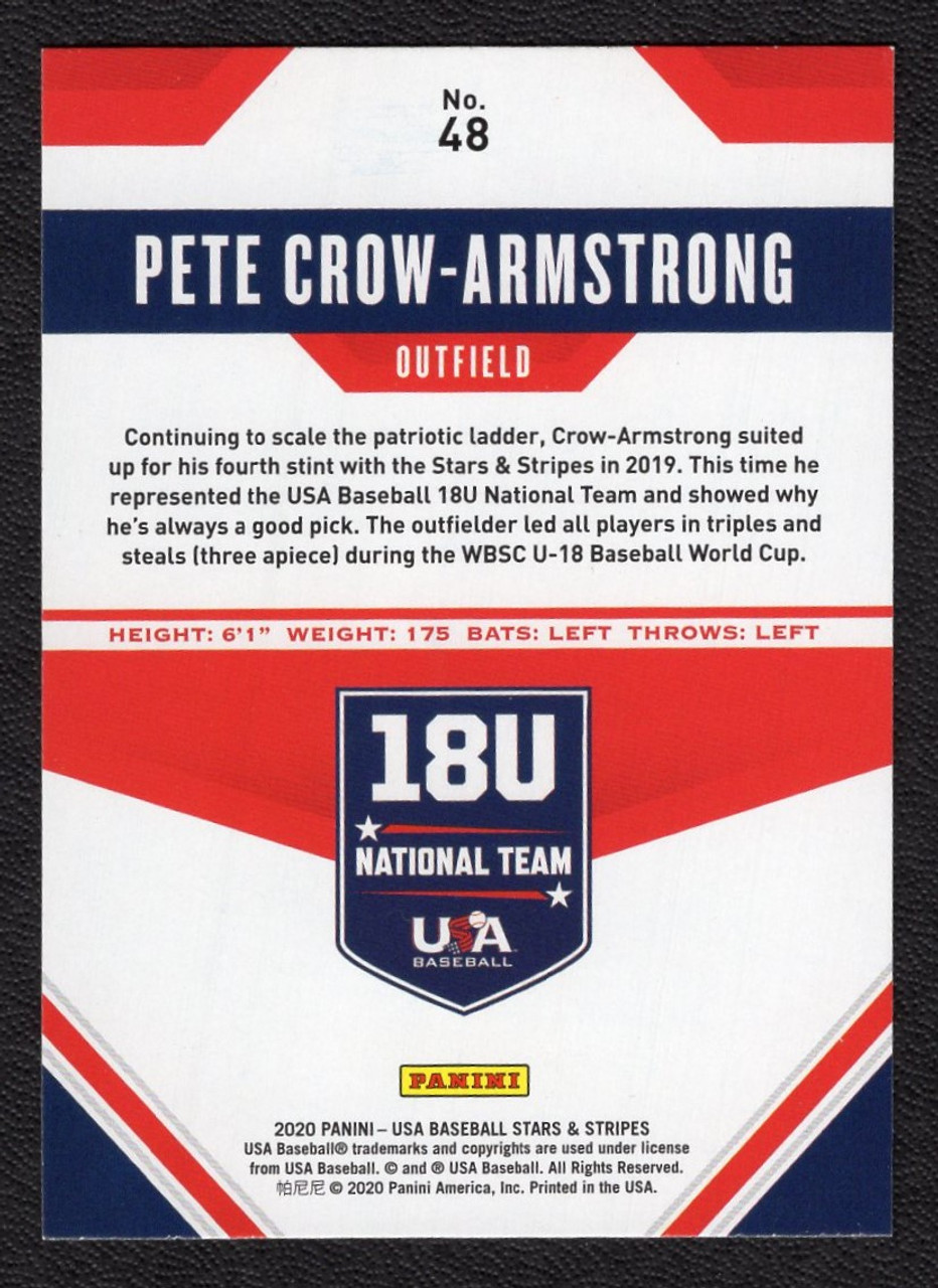 2020 Panini Stars & Stripes #48 Pete Crow-Armstrong 18u National Team