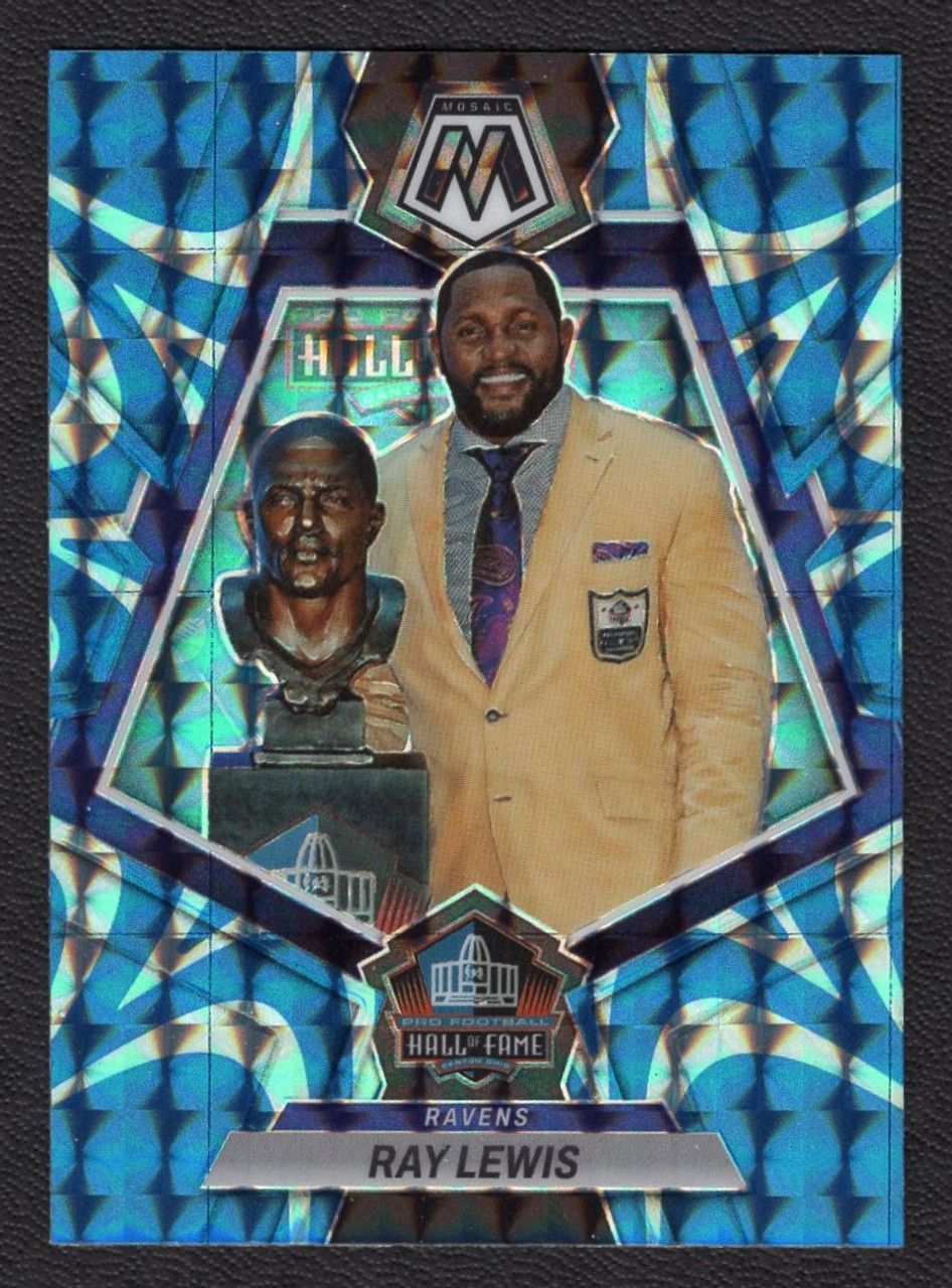 2023 Panini Mosaic #273 Ray Lewis Hall Of Fame Blue Reactive Prizm