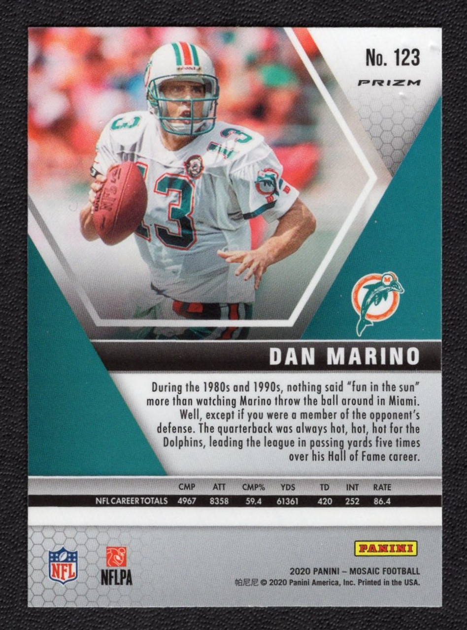 2020 Panini Mosaic #123 Dan Marino Orange Reactive Prizm