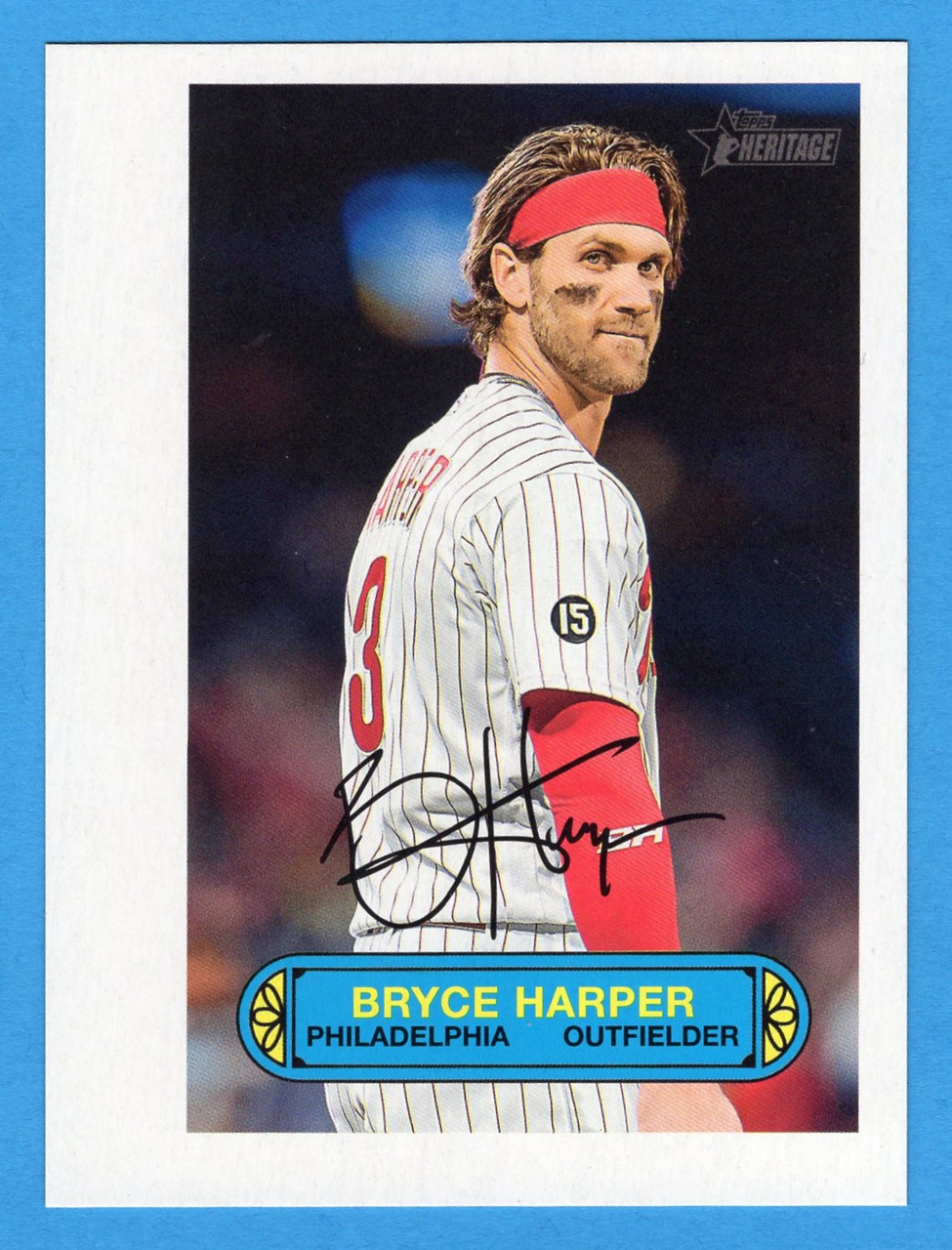 2022 Topps Heritage #73PU-8 Bryce Harper Oversized 1973 Pin-Up