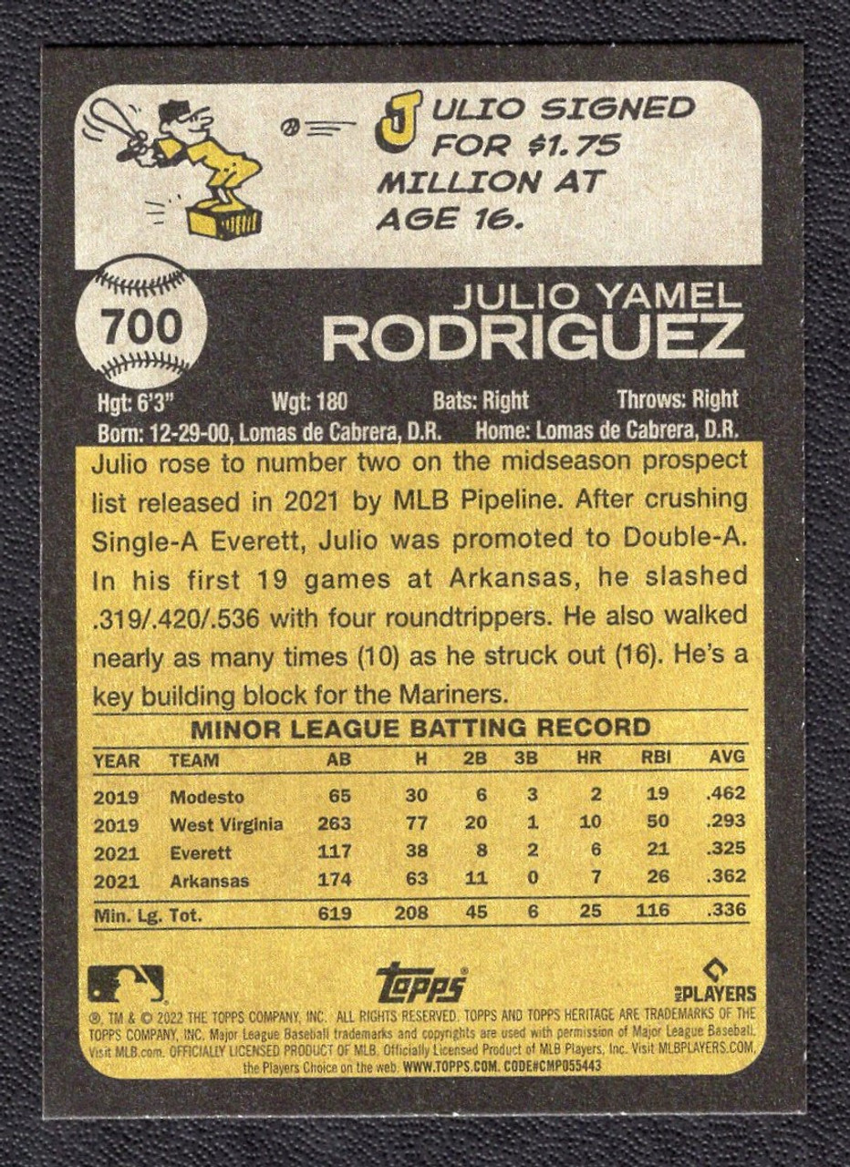 2022 Topps Heritage High Number #700 Julio Rodriguez Rookie/RC
