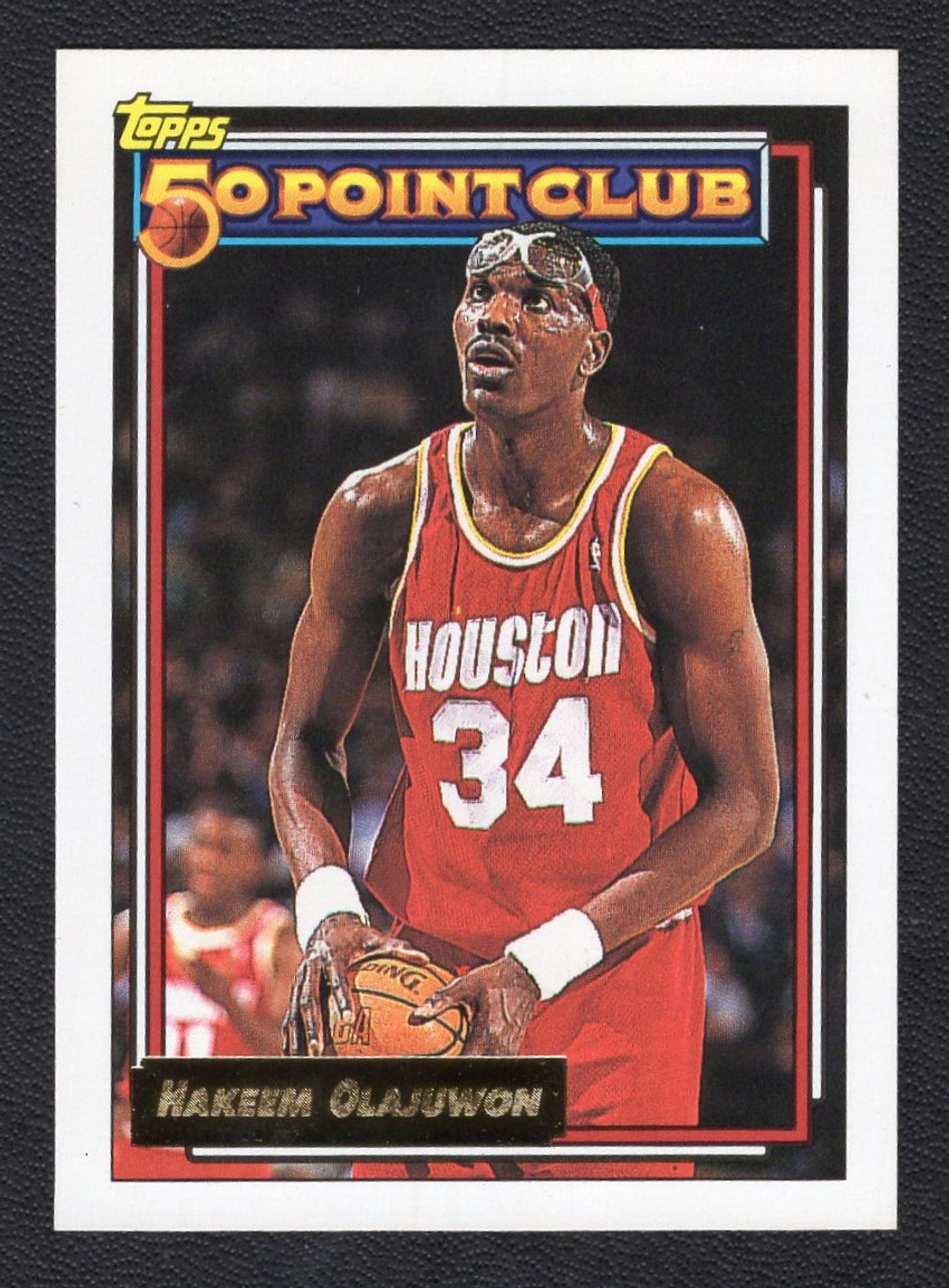 1992/93 Topps #214 Hakeem Olajuwon 50 Point Club Gold
