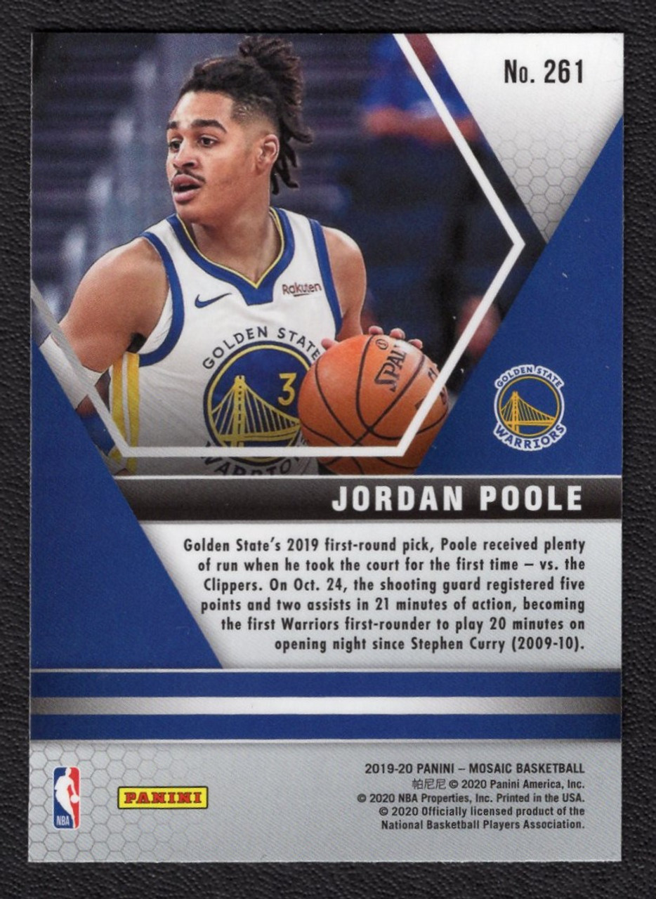 2019/20 Panini Mosaic #261 Jordan Poole Debut Rookie/RC