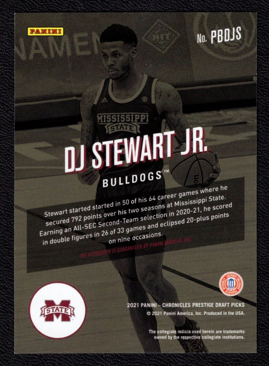 2021 Panini Chronicles Draft Picks #PBDJS DJ Stewart Jr. Bonus Shots Rookie Autograph