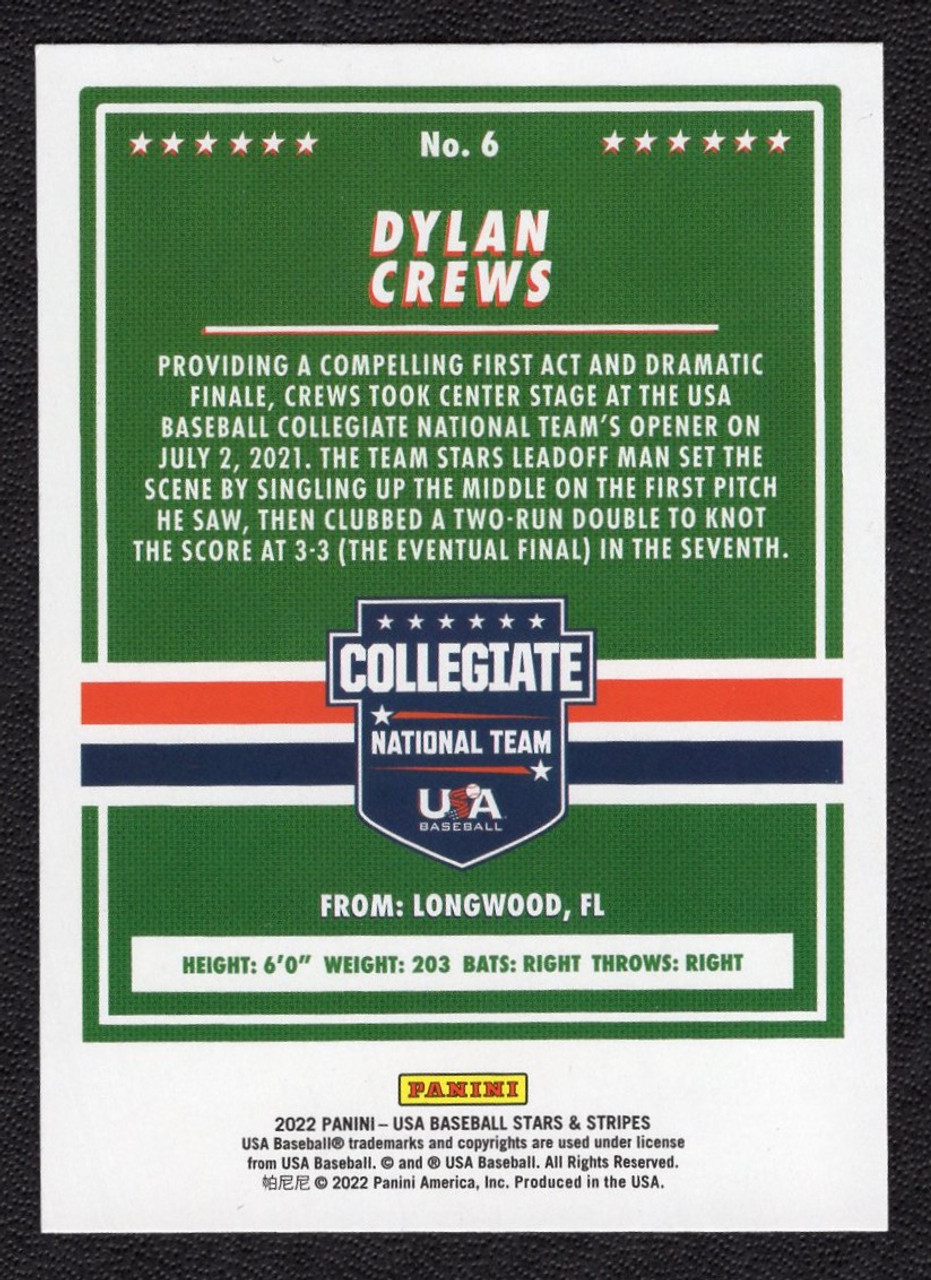 2022 Panini Stars & Stripes #6 Dylan Crews Collegiate National Team