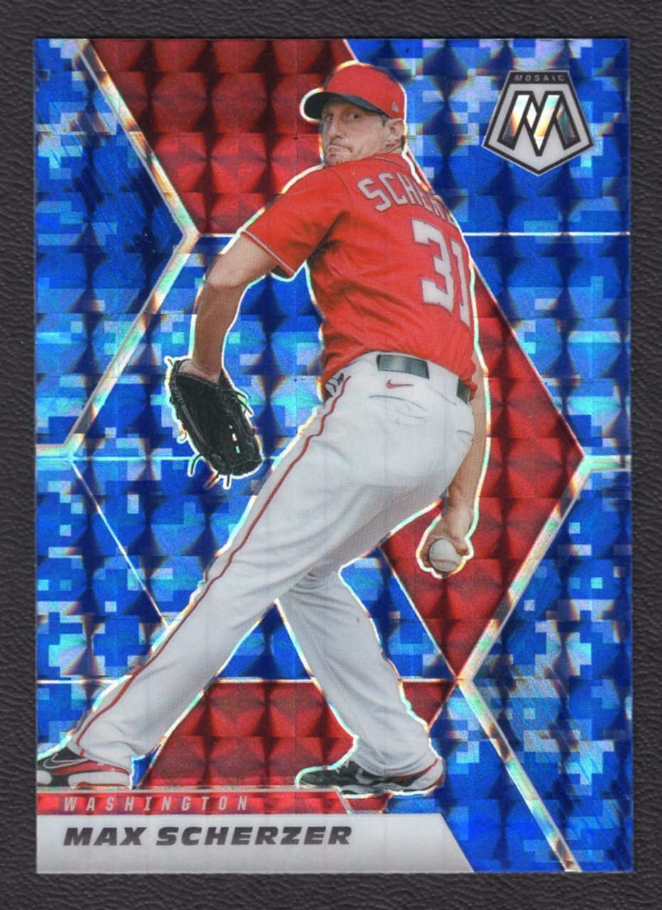 2021 Panini Mosaic #126 Max Scherzer Blue Camo Prizm