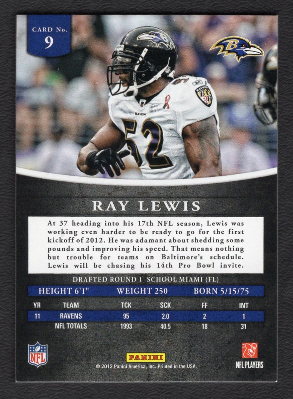 2012 Panini Prominence #9 Ray Lewis 222/897