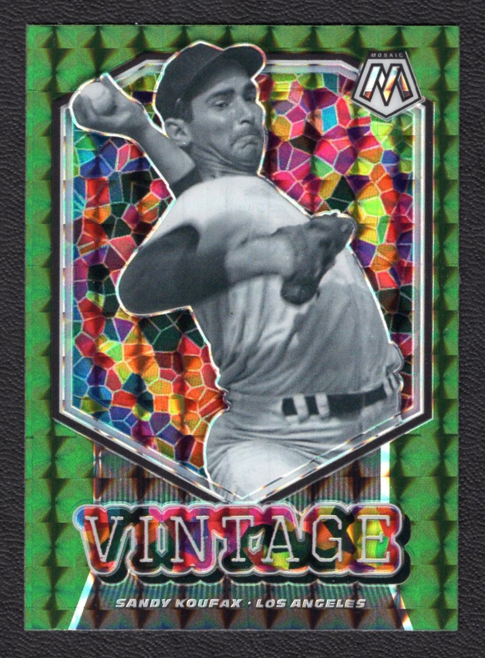 2021 Panini Mosaic #V15 Sandy Koufax Vintage Green Prizm