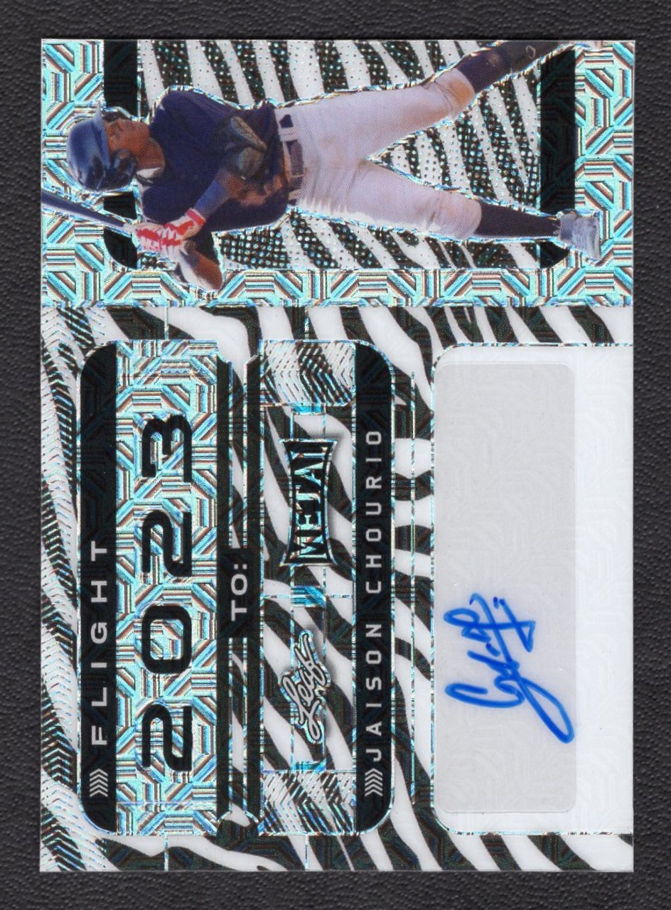 2022 Leaf Metal #FT-JC2 Jaison Chourio Flight To: 2023 Zebra Parallel Autograph 1/5