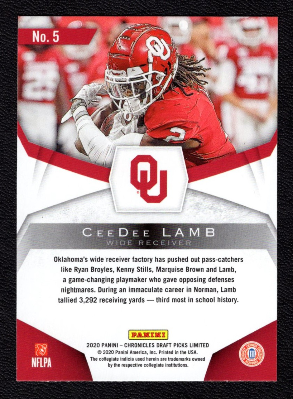 2020 Panini Chronicles Draft Picks #5 CeeDee Lamb Limited Phenoms Rookie/RC