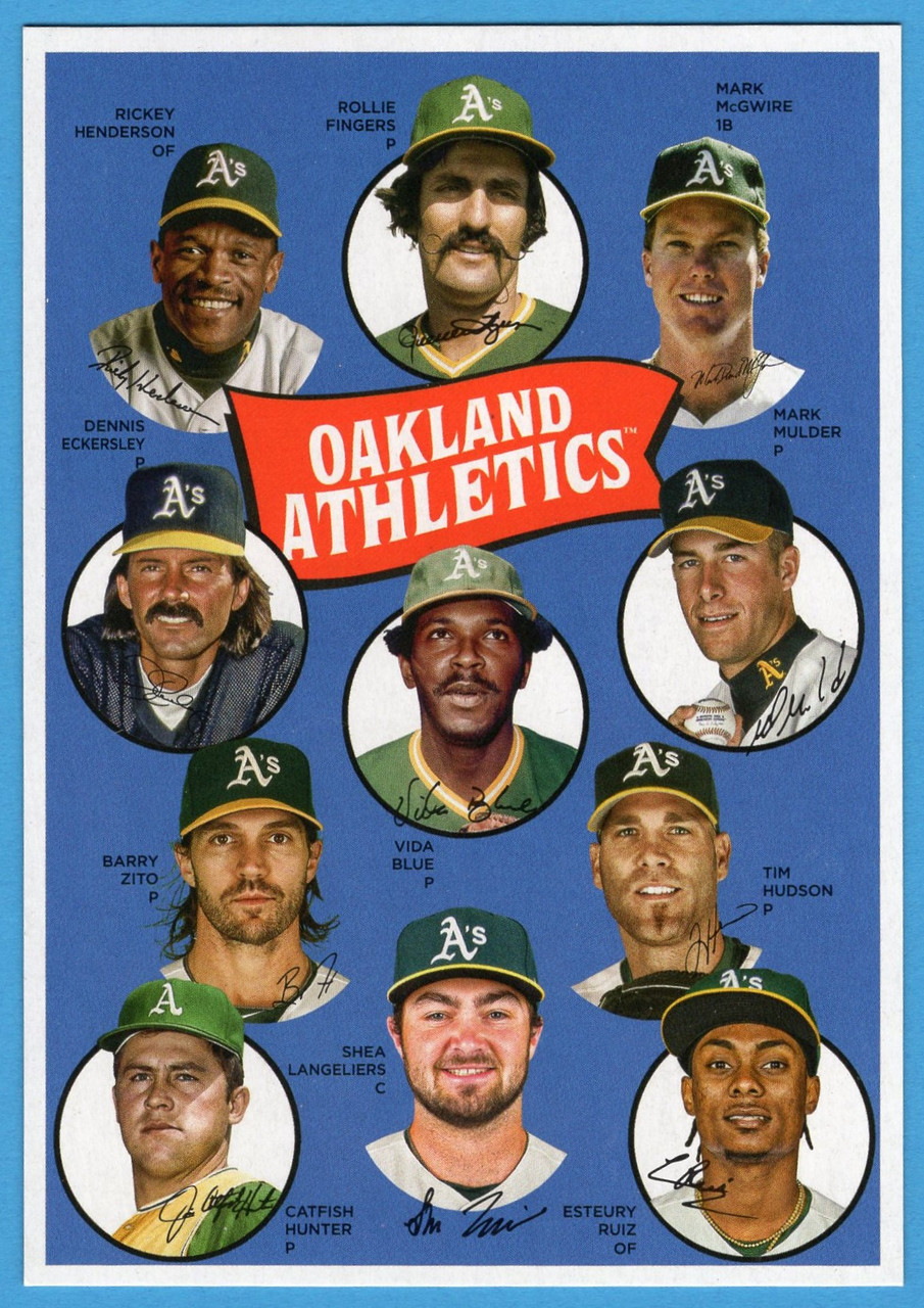 2023 Topps Archives #H69-OAK Oakland Athletics 1969 Topps Team History Post Card Tin Topper