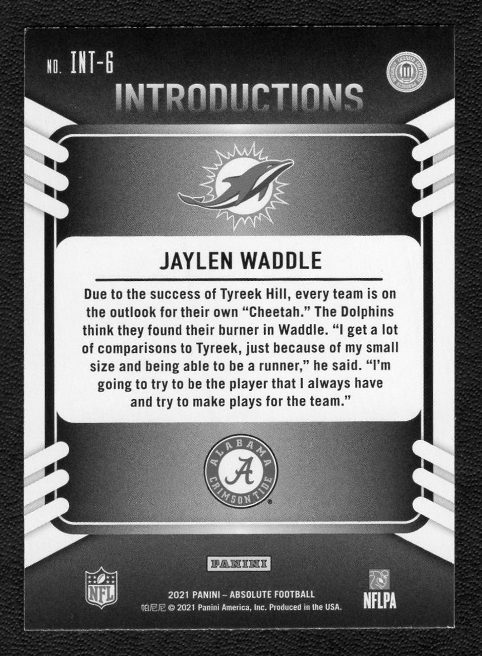 2021 Panini Absolute #INT-6 Jaylen Waddle Introductions Rookie/RC