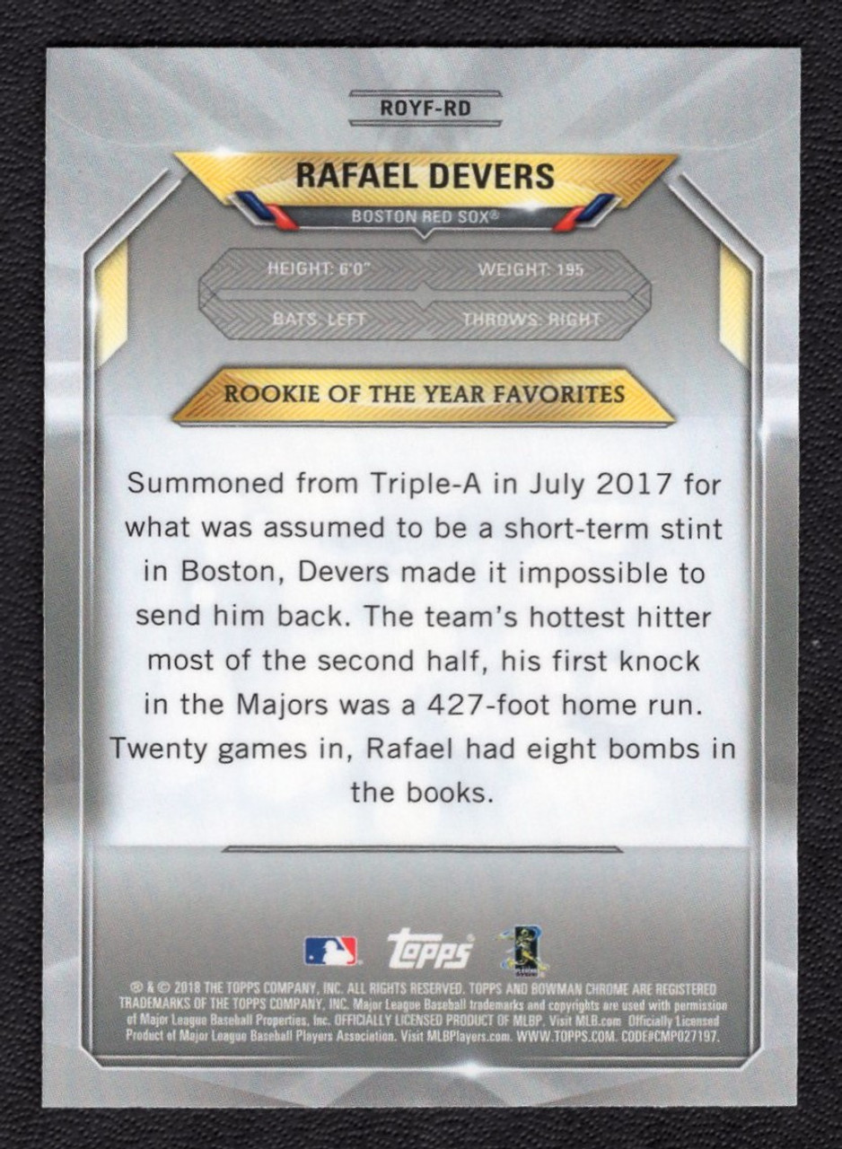 2018 Bowman Chrome #ROYF-RD Rafael Devers ROY Favorites Rookie/RC