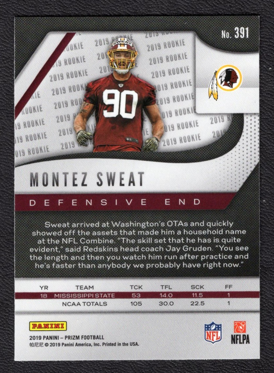 2019 Panini Prizm #391 Montez Sweat Rookie/RC