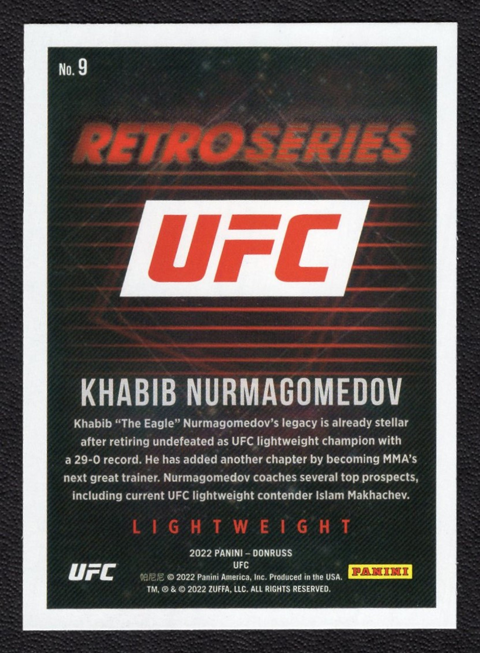 2022 Panini Donruss #9 Khabib Nurmagomedov Retro Series Press Proof Pink Parallel