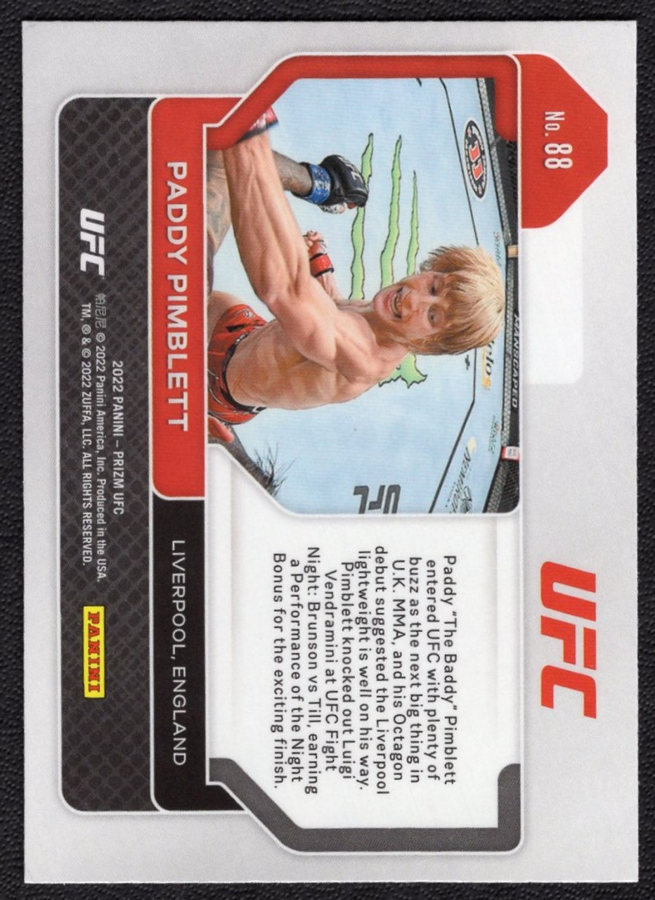 2022 Panini Prizm UFC #88 Paddy Pimblett Rookie/RC