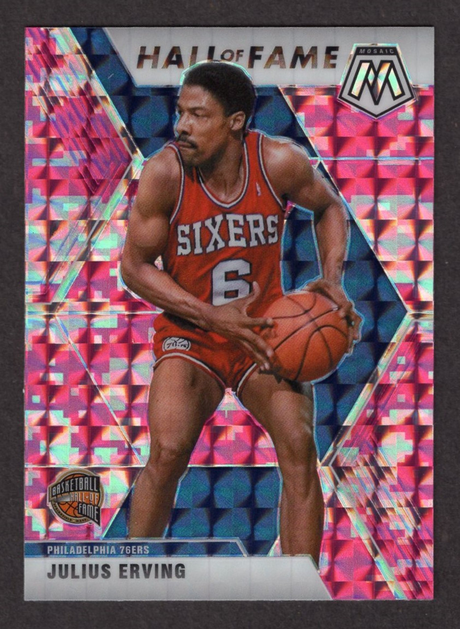 2019/20 Panini Mosaic #288 Julius Erving Hall Of Fame Pink Camo Prizm