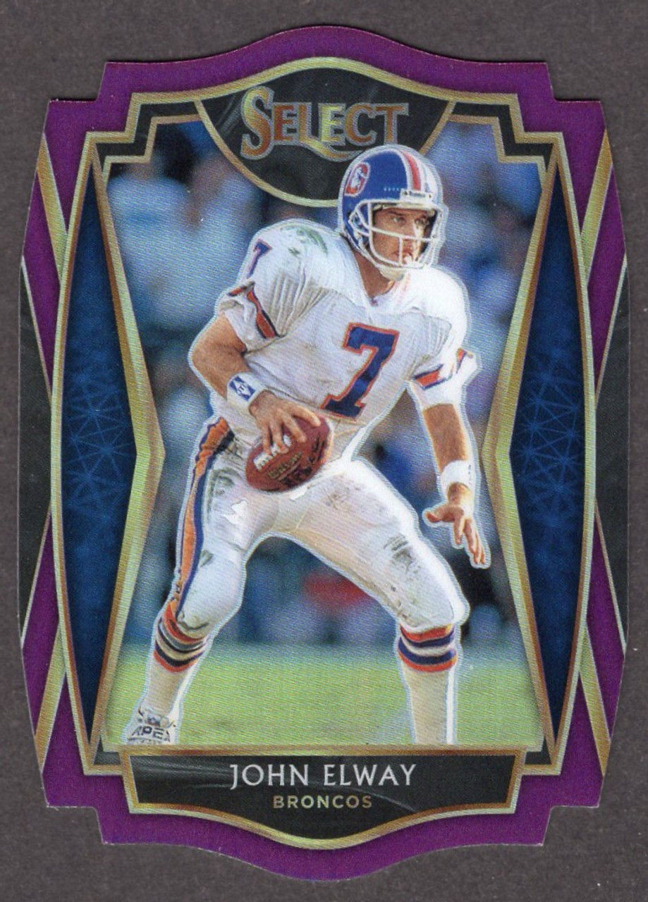 2020 Panini Select #119 John Elway Premier Level Purple Prizm Die Cut