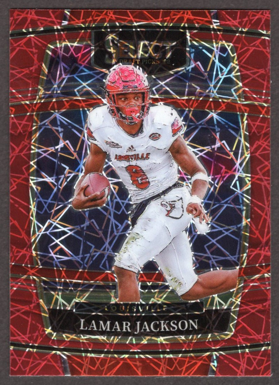 2022 Panini Select Draft Picks #44 Lamar Jackson Red Lazer Prizm