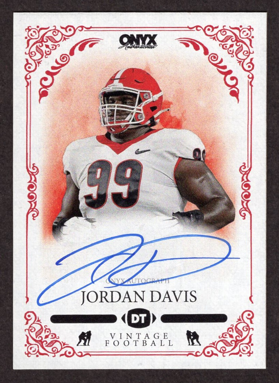 2022 Onyx Vintage #VAJD Jordan Davis Red Parallel Rookie Autograph /25