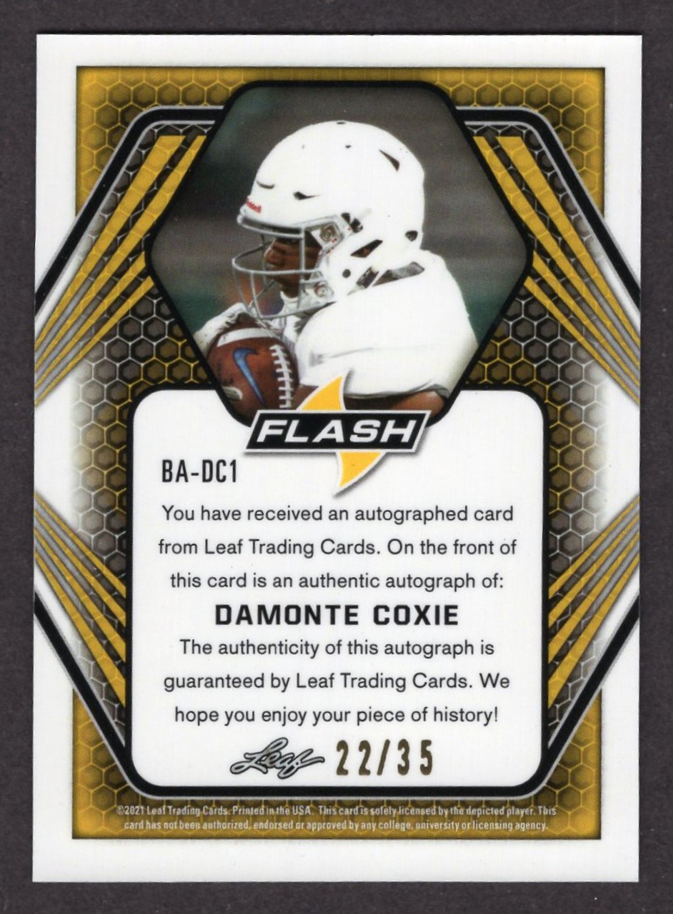 2021 Leaf Flash #BA-DC1 Damonte Coxie Rookie XRC Autograph 22/35