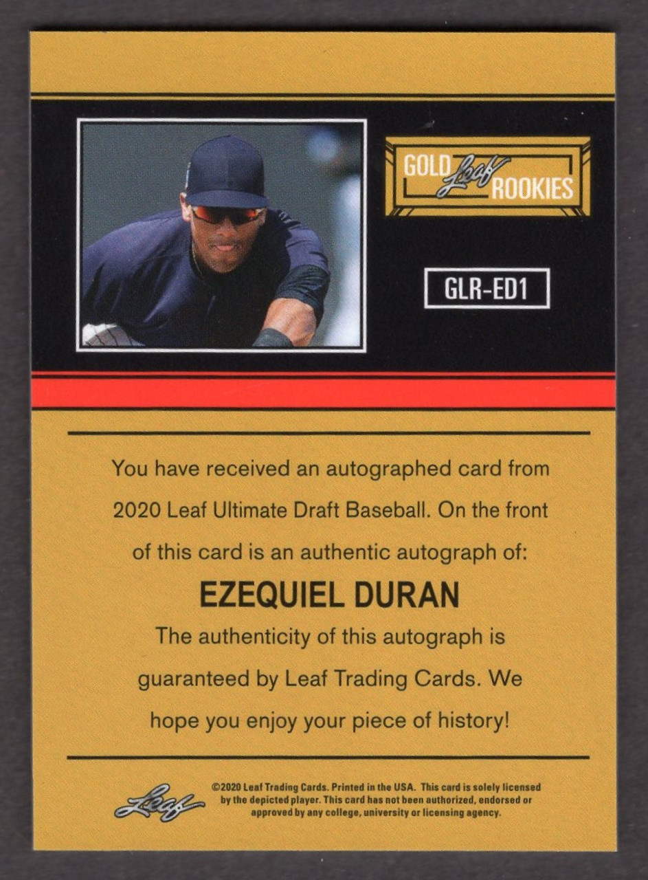 2020 Leaf Ultimate Draft #GLR-ED1 Ezequiel Duran Autograph