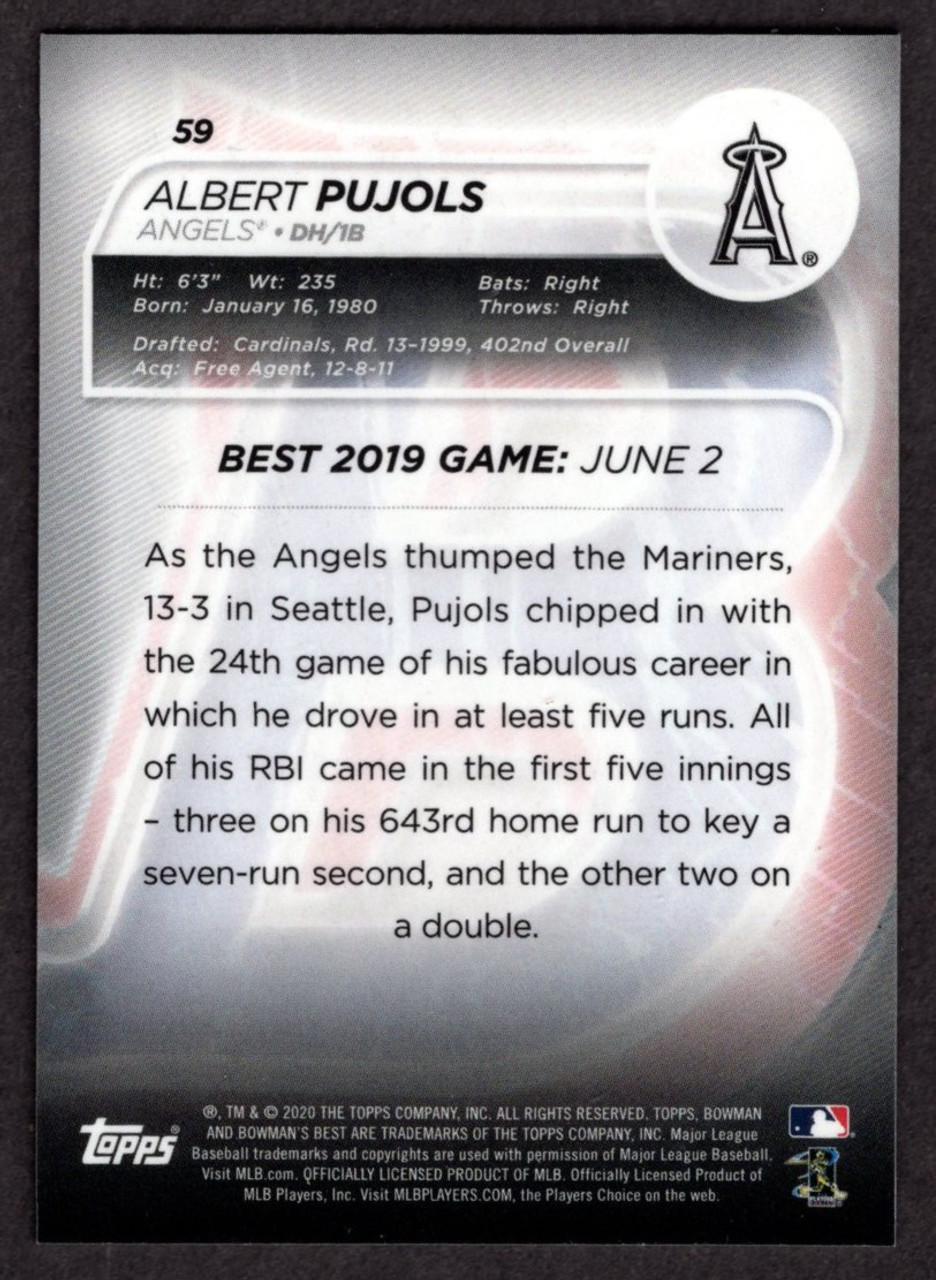 2020 Bowman's Best #59 Albert Pujols