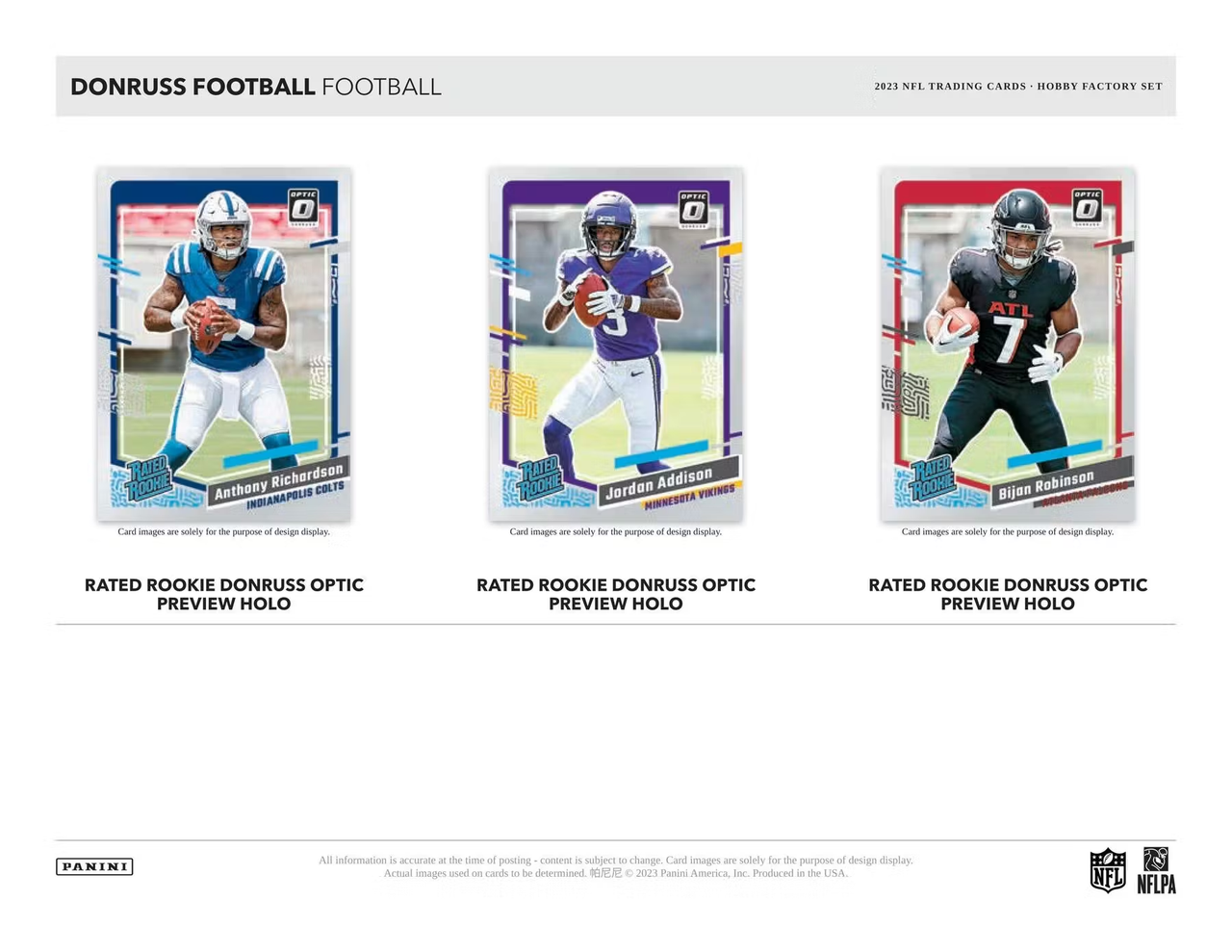 2023 Panini Donruss Football Factory Set Hobby Box