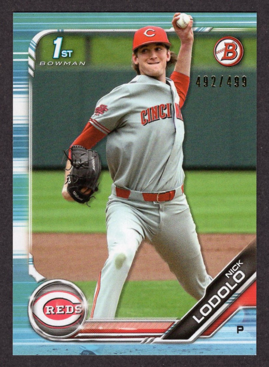 2019 Bowman Draft #BD-189 Nick Lodolo 1st Sky Blue Paper Parallel 492/499