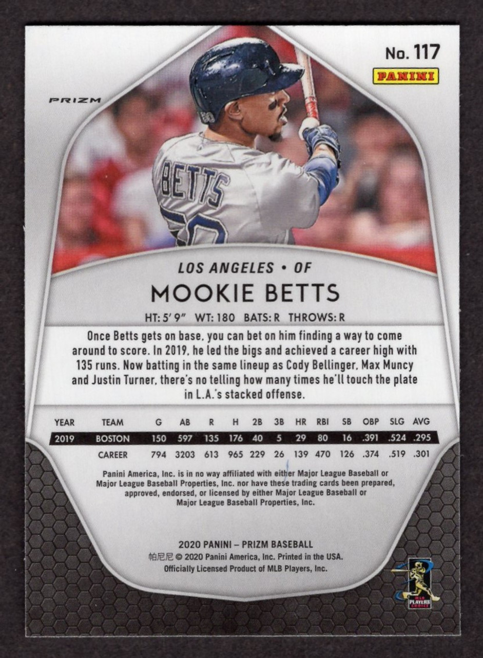 2020 Panini Prizm #117 Mookie Betts Red White Blue Prizm