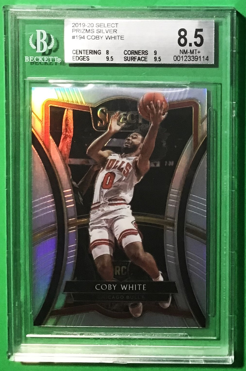 2019/20 Panini Select #194 Coby White Premier Level Silver Prizm Rookie/RC BGS 8.5