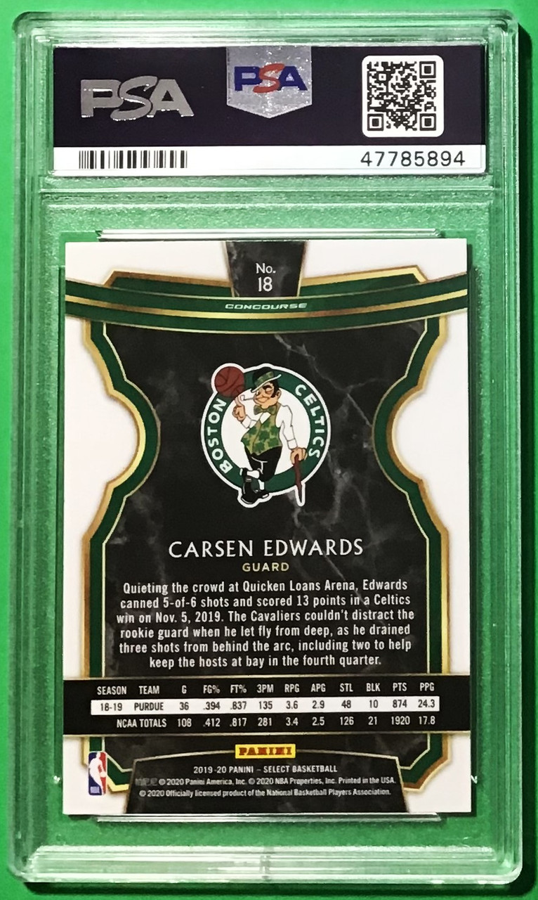 2019/20 Panini Select #18 Carsen Edwards Rookie/RC PSA 10 Gem Mint