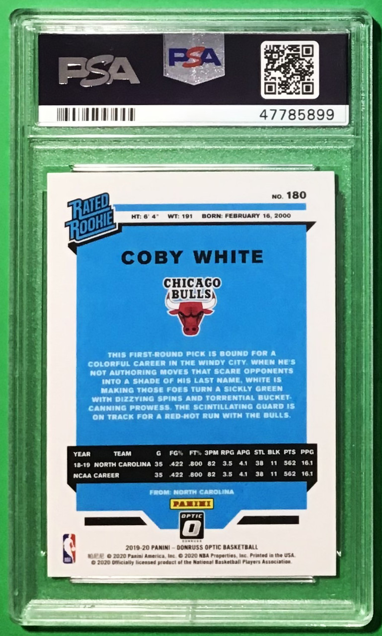 2019/20 Panini Donruss Optic #180 Coby White Rated Rookie PSA 8