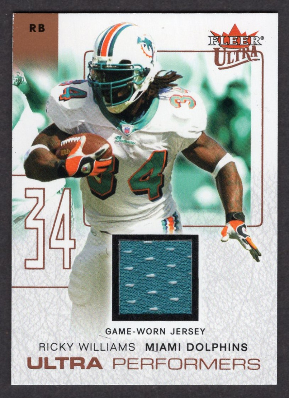 2004 Fleer Ultra #UP/RW Ricky Williams Ultra Performers Game Used Jersey Relic