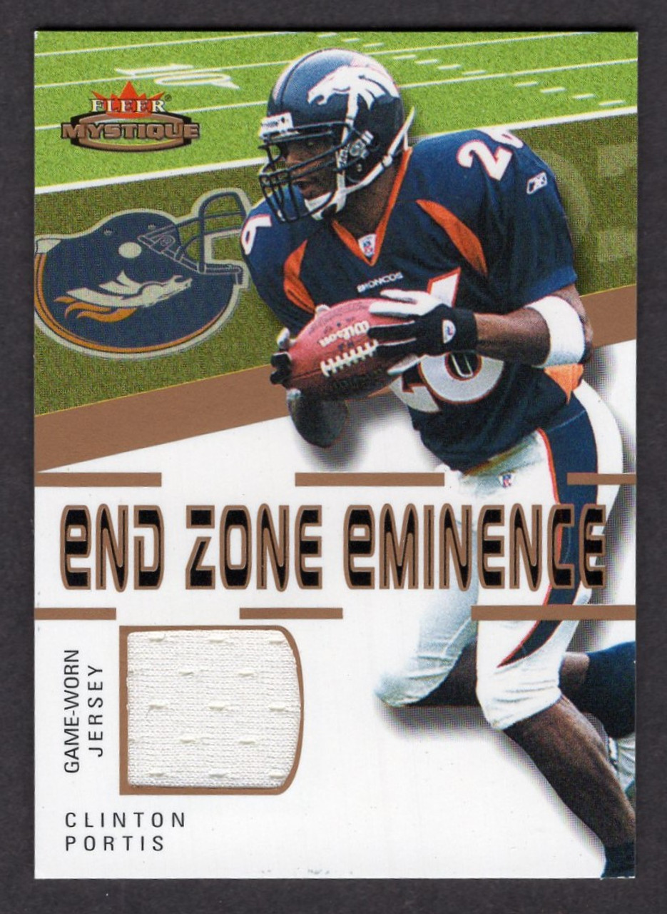 2003 Fleer Mystique  #EZE-CP Clinton Portis End Zone Eminence Game Used Jersey Relic 040/100