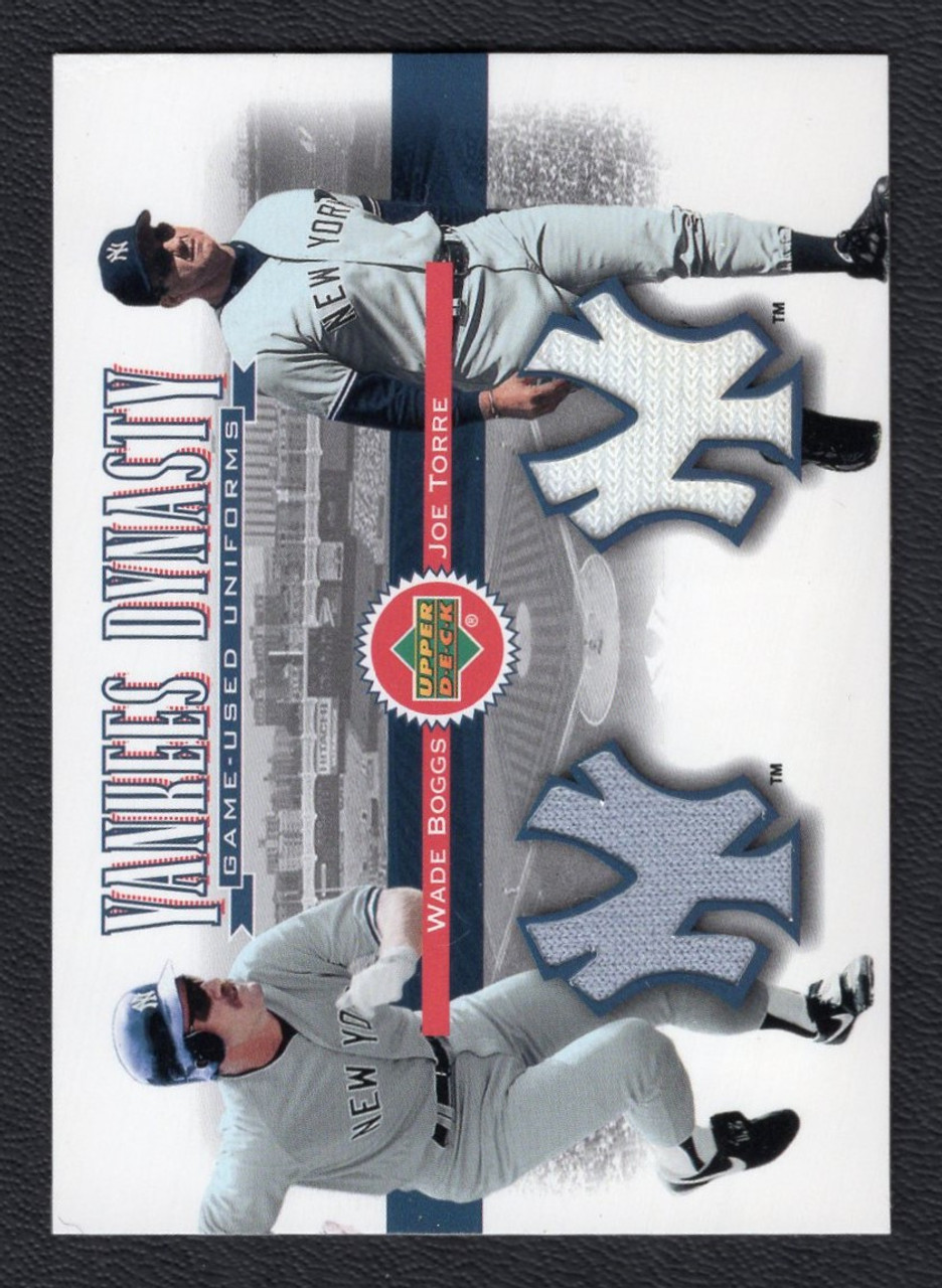 2001 Upper Deck #YD-BT Wade Boggs / Joe Torre Yankees Dynasty Game Used Jersey Relic