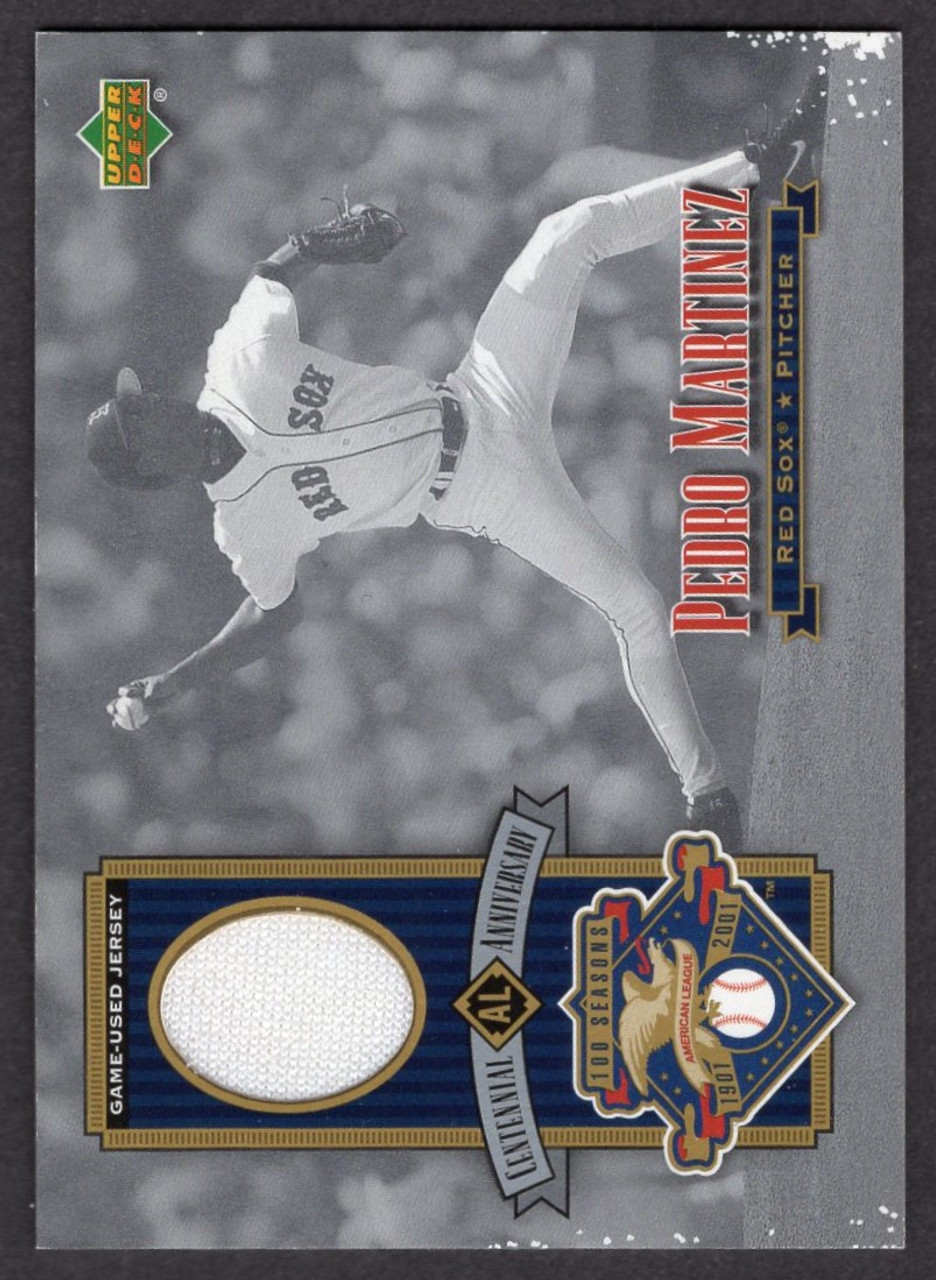 2001 Upper Deck #ALJ-PM Pedro Martinez Centennial Anniversary Game Used Jersey Relic