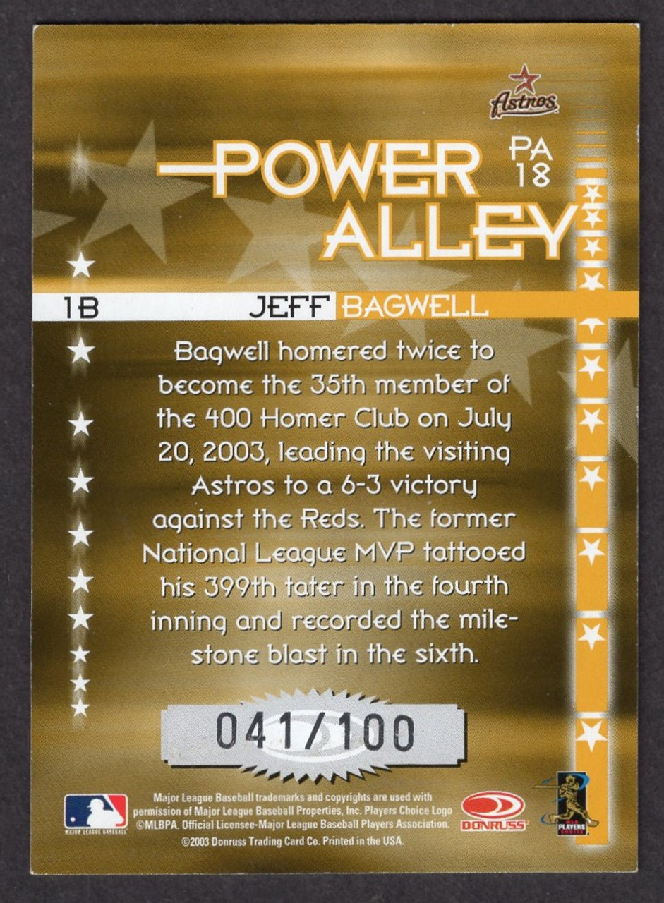 2004 Donruss #PA-18 Jeff Bagwell Power Alley 041/100