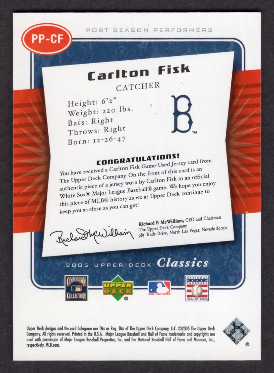 2005 Upper Deck Classics #PP-CF Carlton Fisk Post Season Performers Game Used Jersey Relic