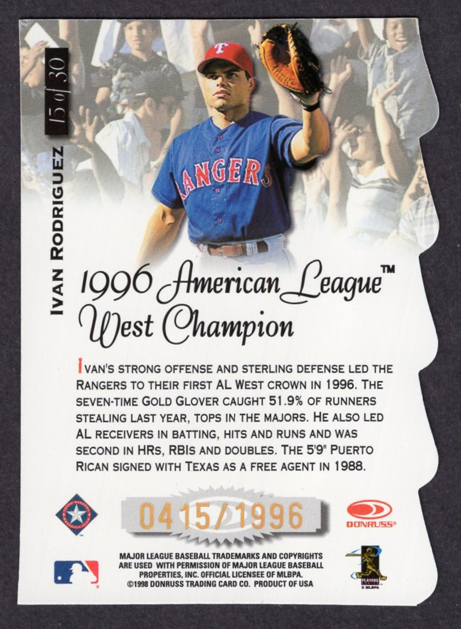 1998 Donruss Preferred #15 Ivan Rodriguez Title Waves 0415/1996